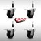 Service Caster 3.5'' SS Soft Rubber Swivel 7/8'' Expanding Stem Caster Set Total Lock Brake, 4PK SCC-SSEXTTL20S3514-SRS-78-4 - alternate 4